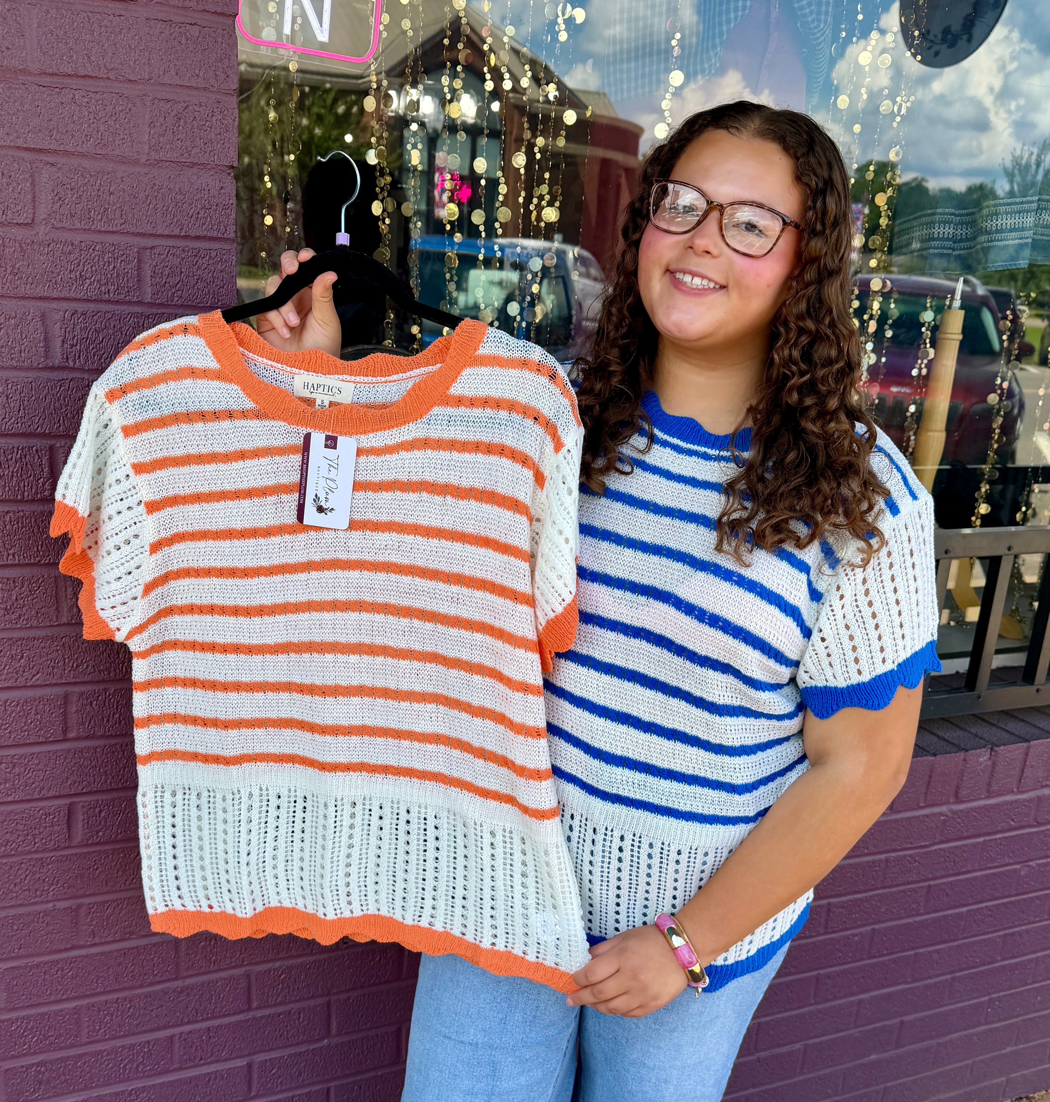 Striped Crochet Blouse