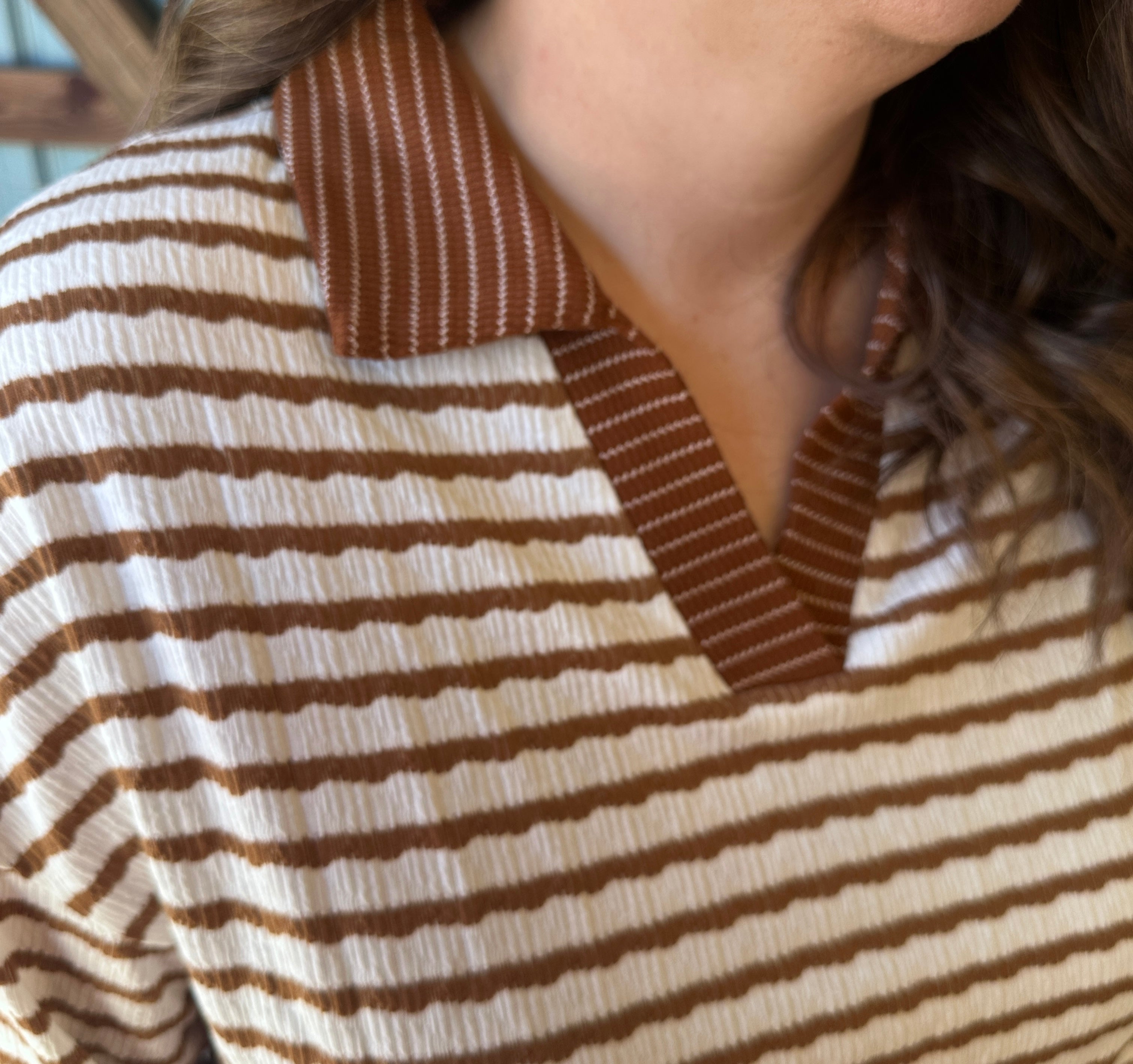 Khaki Striped Matching Set