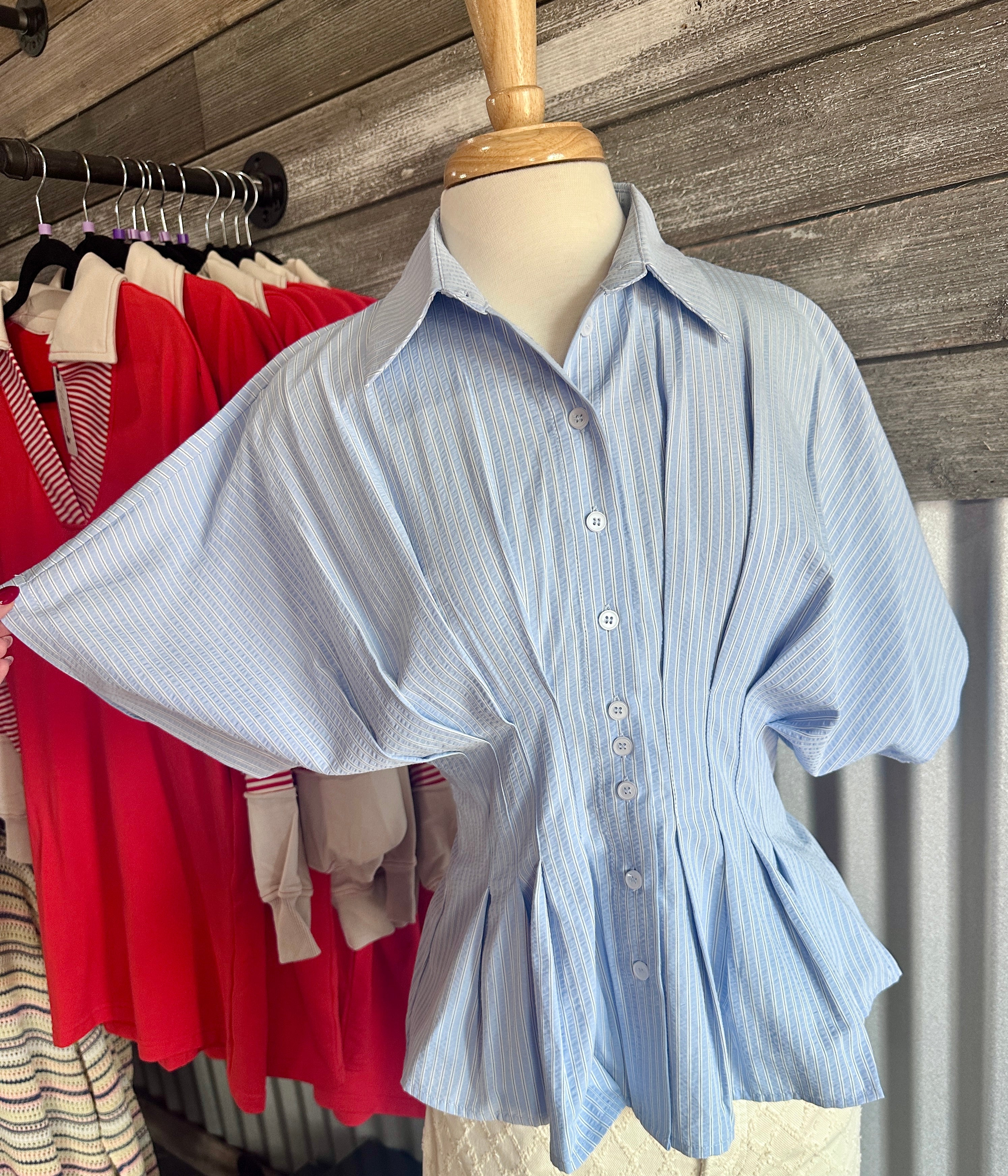 Striped Peplum Blouse