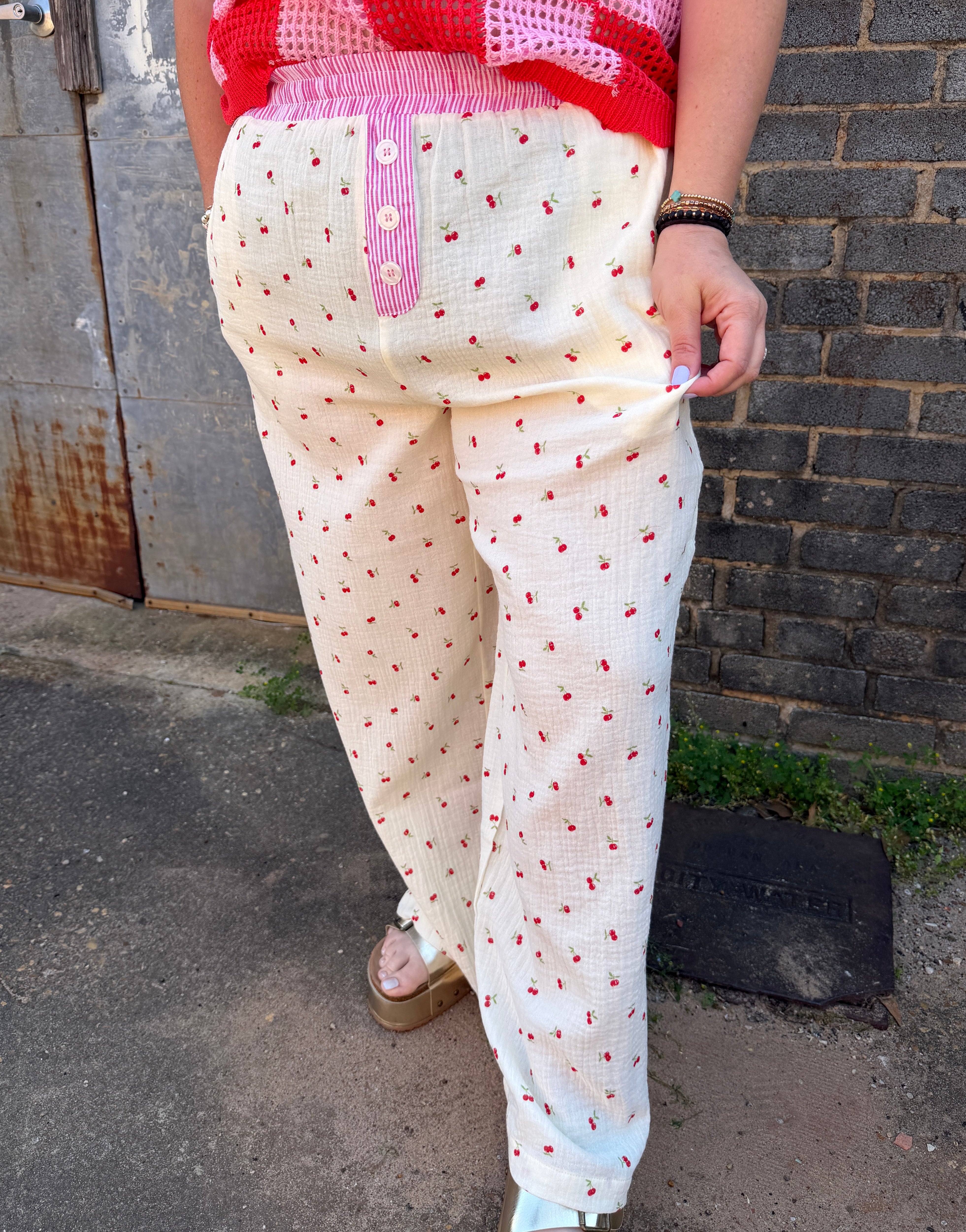 Cherry Gauze Pants