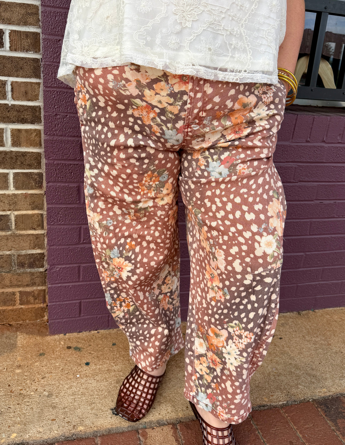 Animal Floral Print Pants