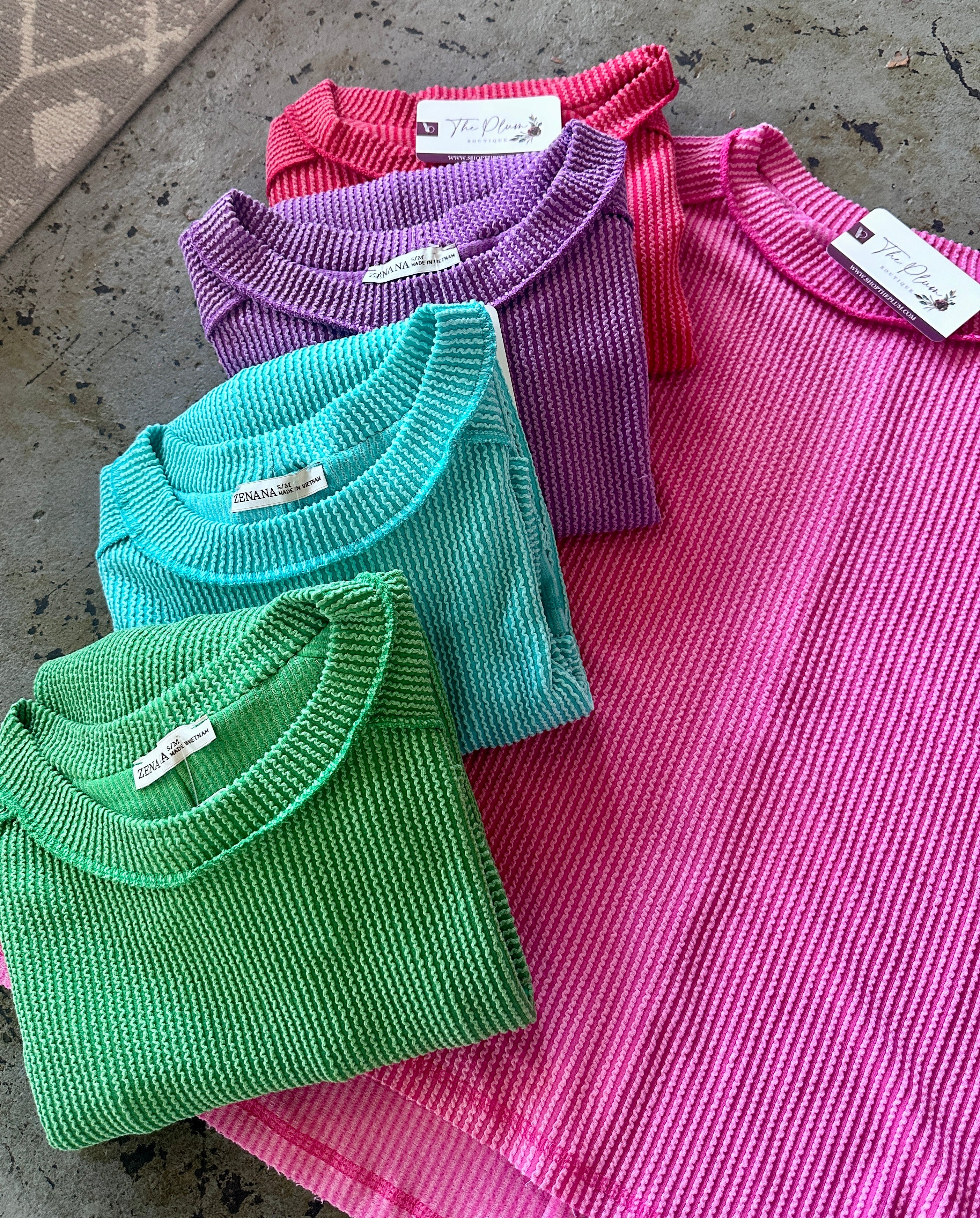 Solid Ribbed Tees