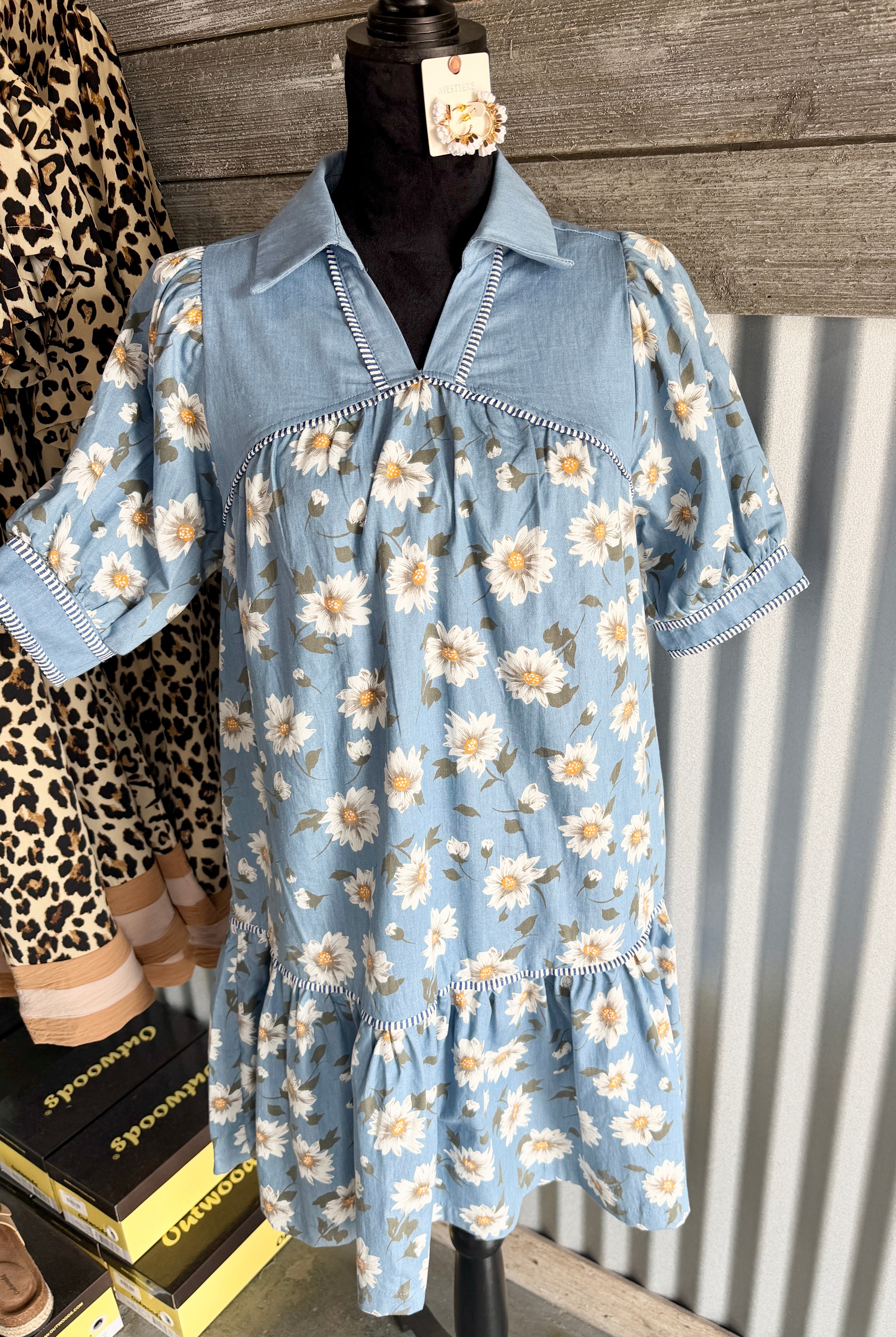 Chambray Flower Dress