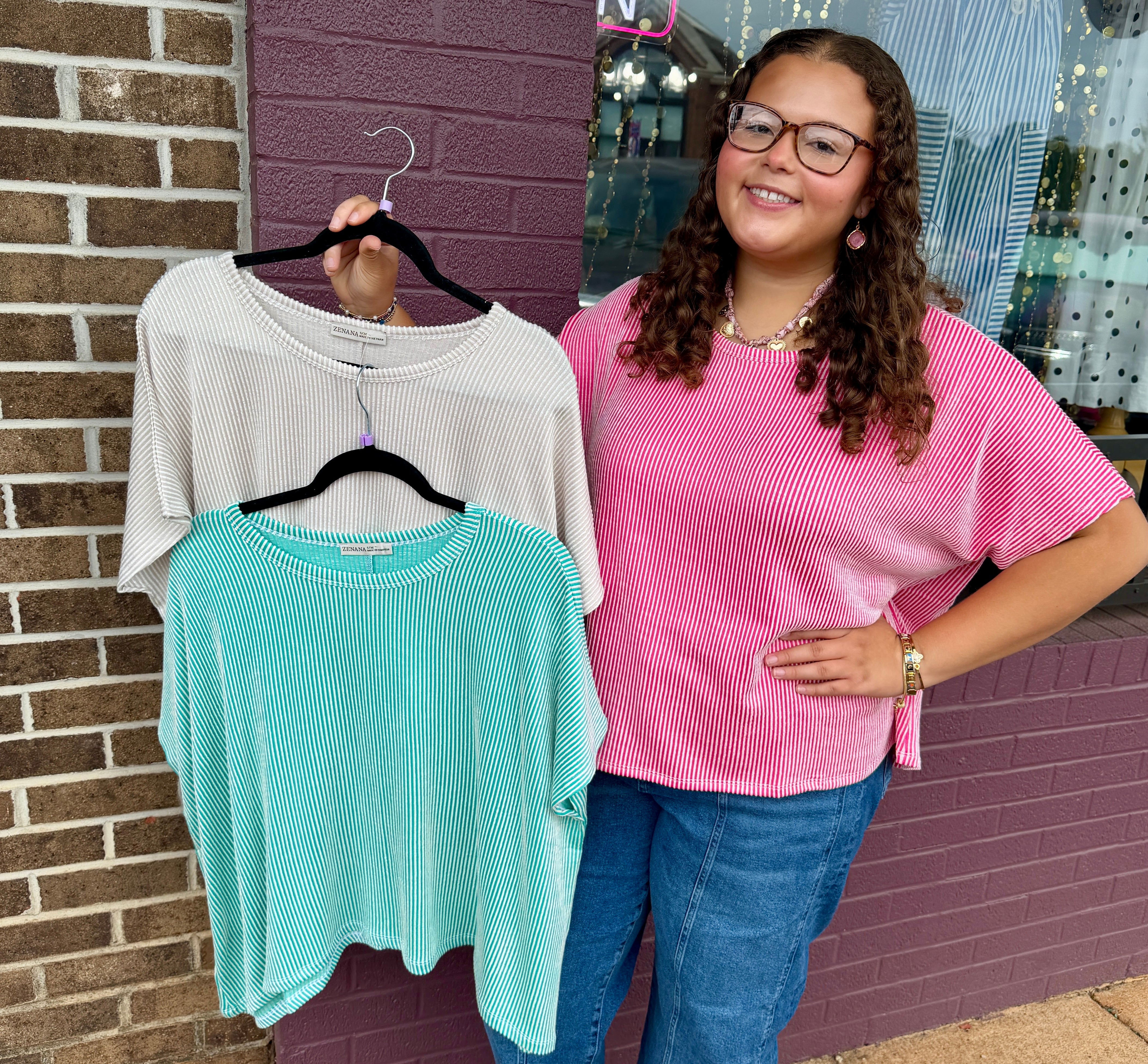 Oversized Ribbed Blouse