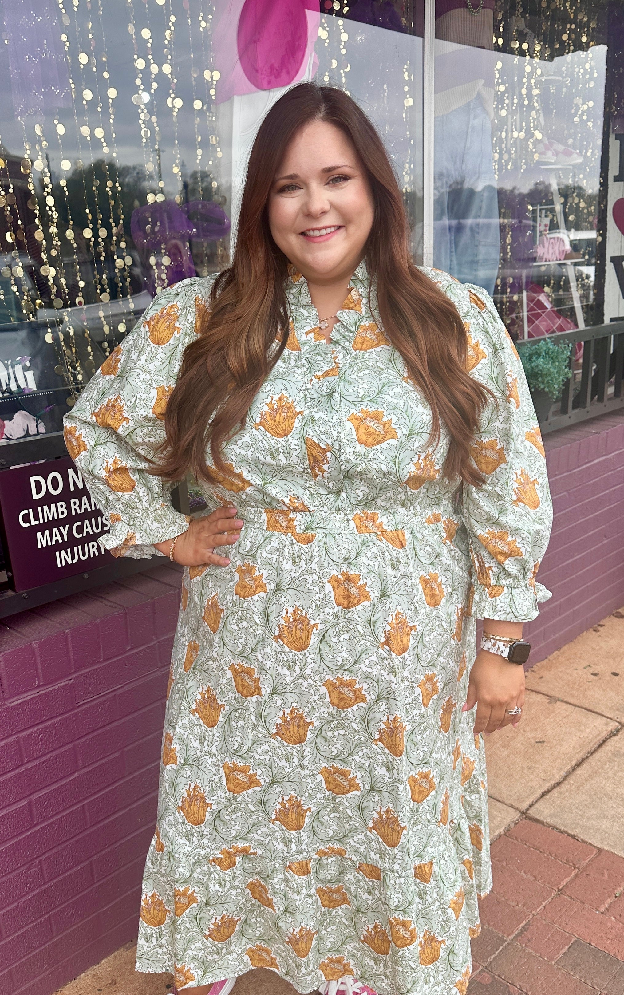 Abstract Print Midi Dress