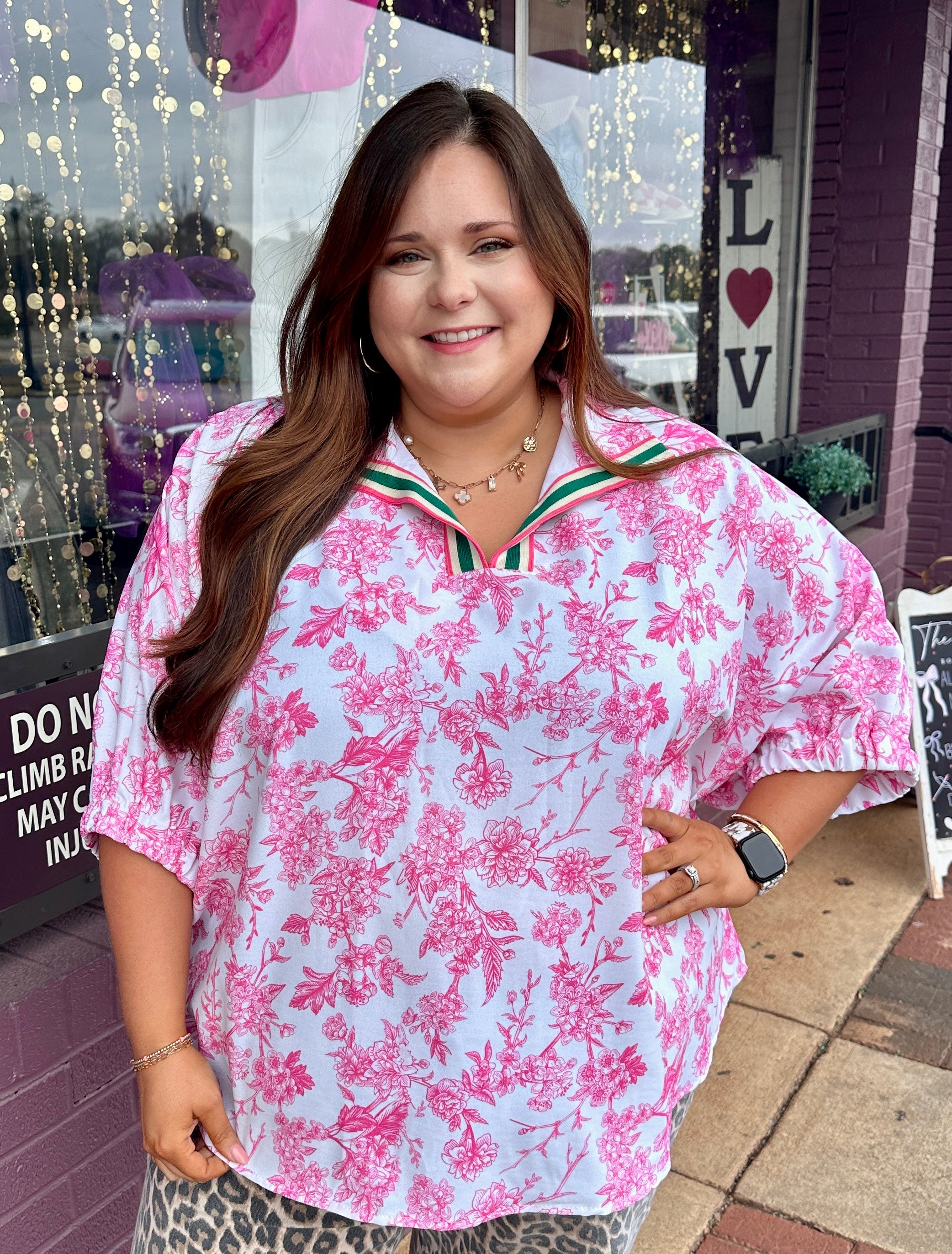 Striped Floral Blouse