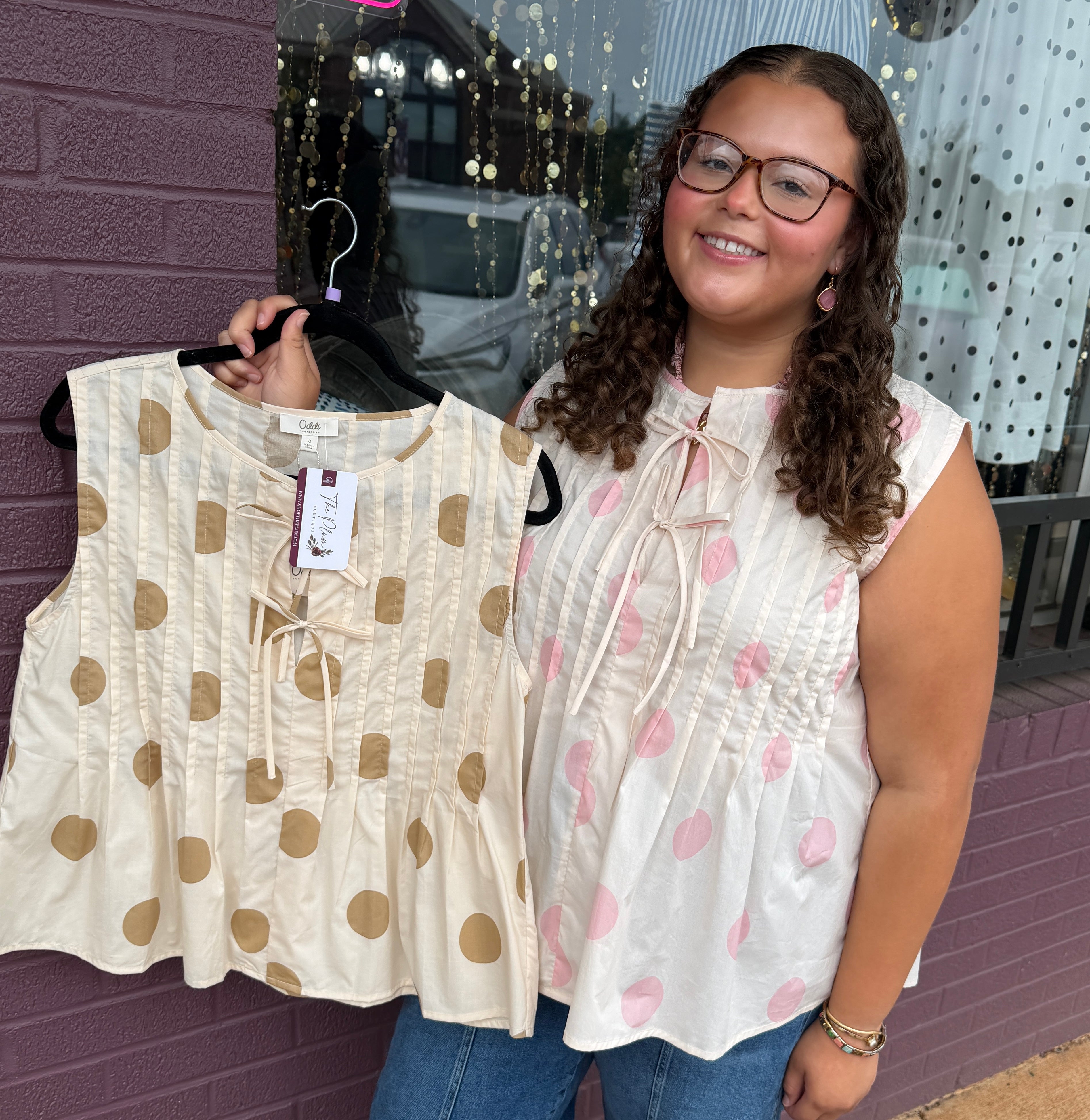 Polka Dot Sleeveless Top