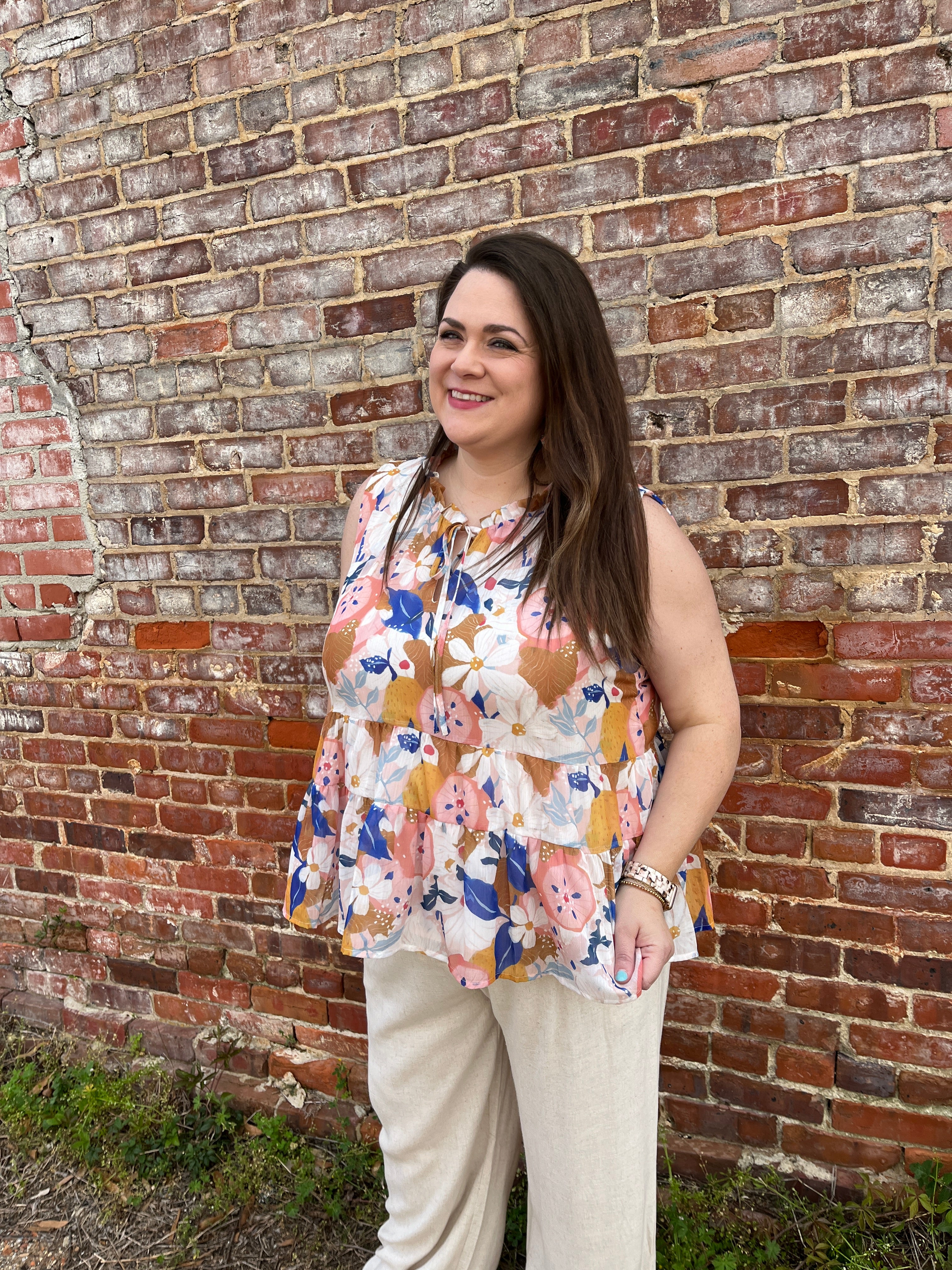 Floral Ruffle Blouse