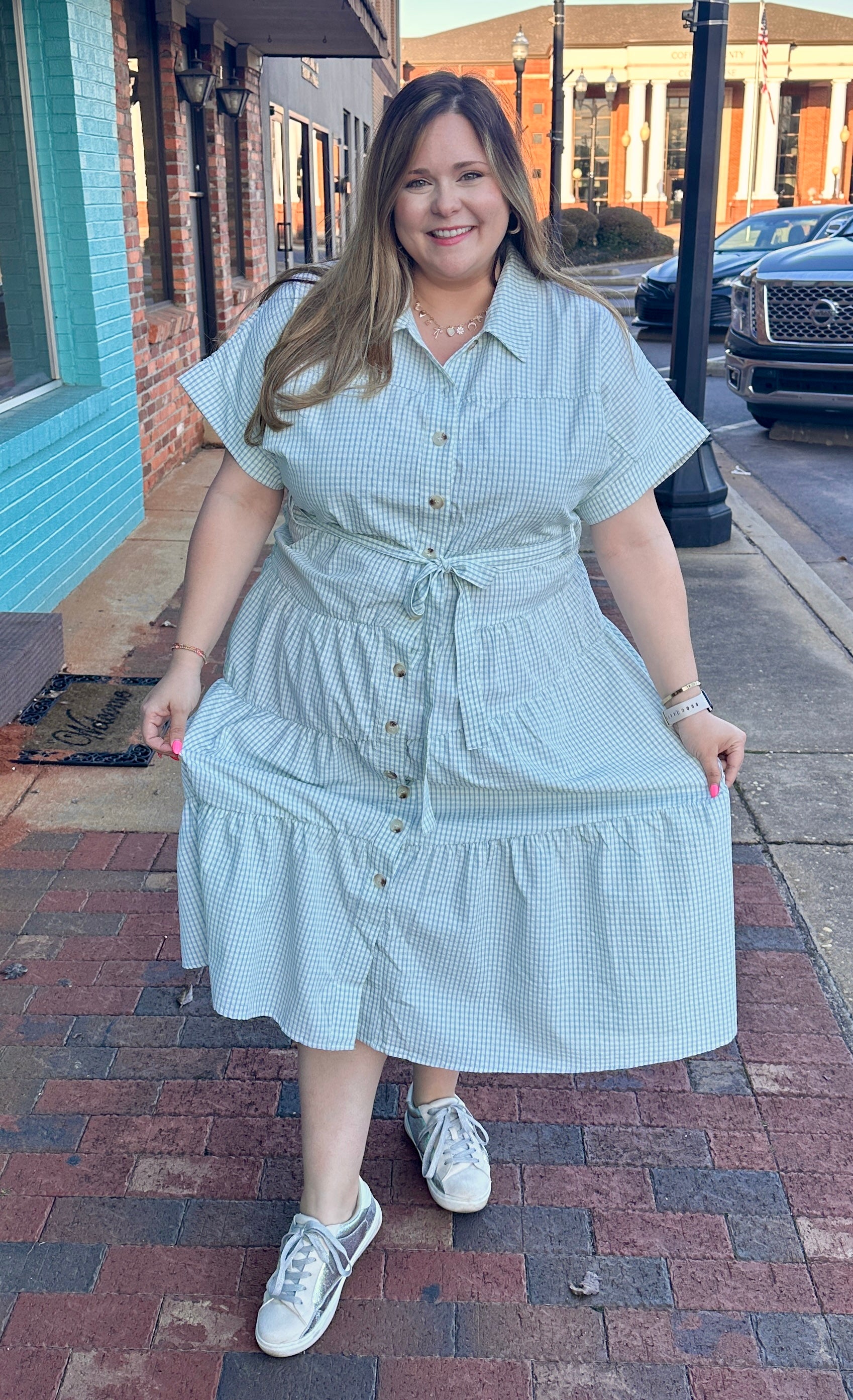 Plaid Midi Dress