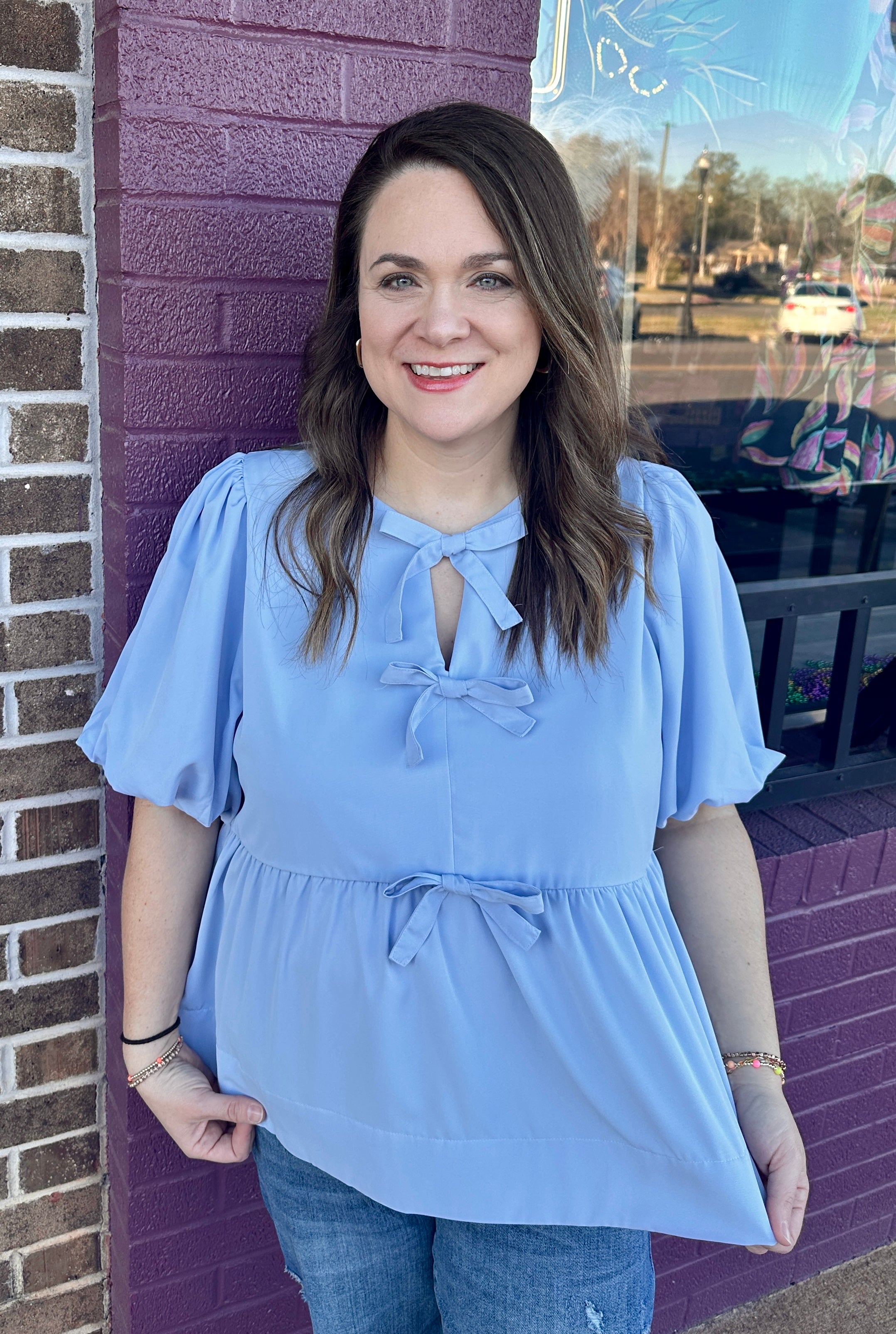 Bow Peplum Blouse