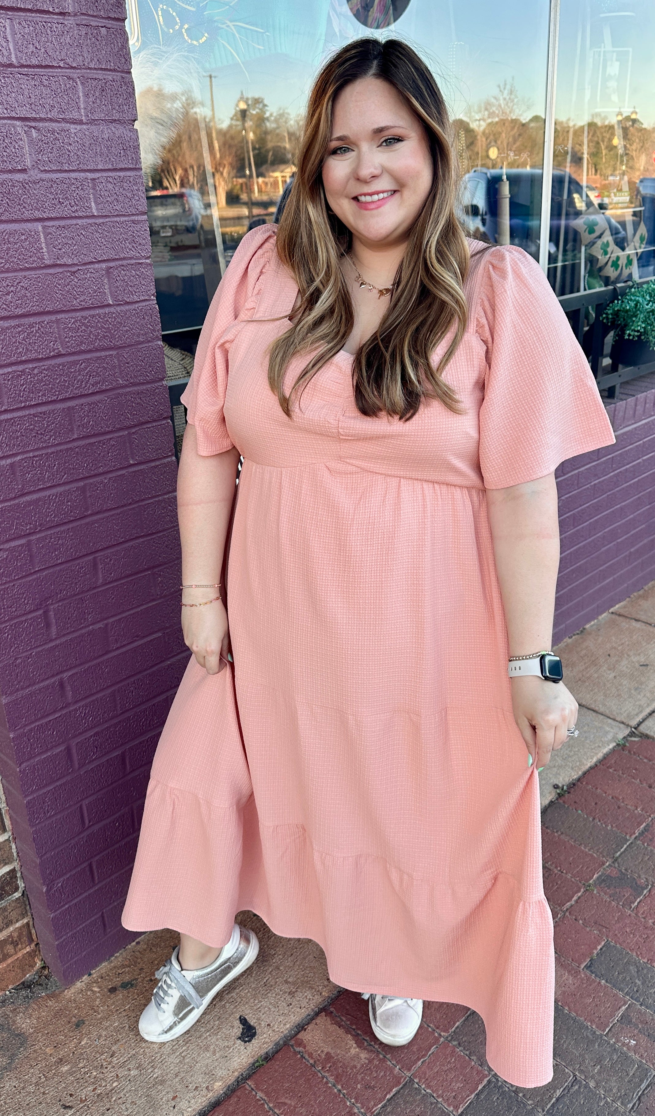 Peach Woven Dress