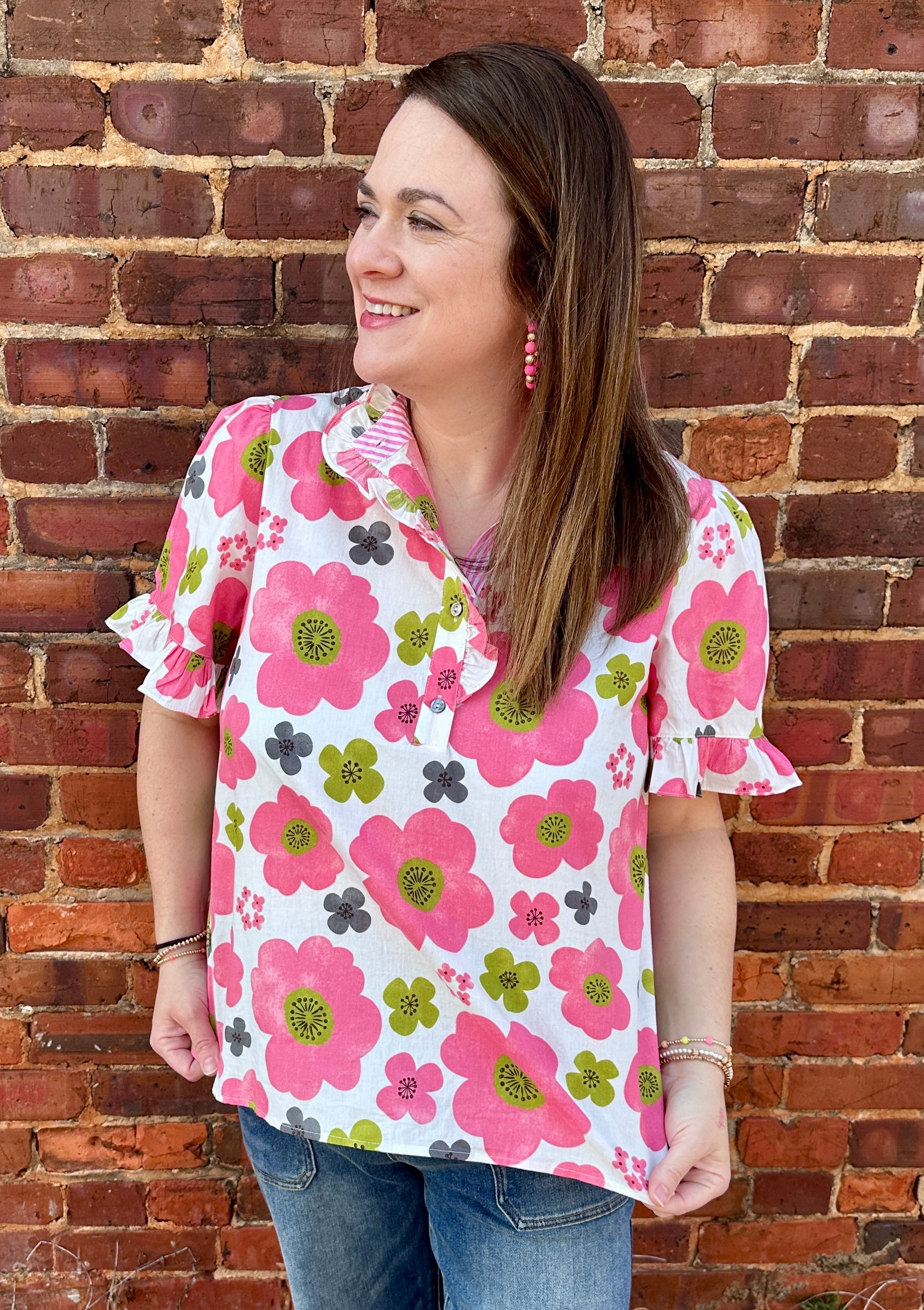 Floral Ruffle Blouse