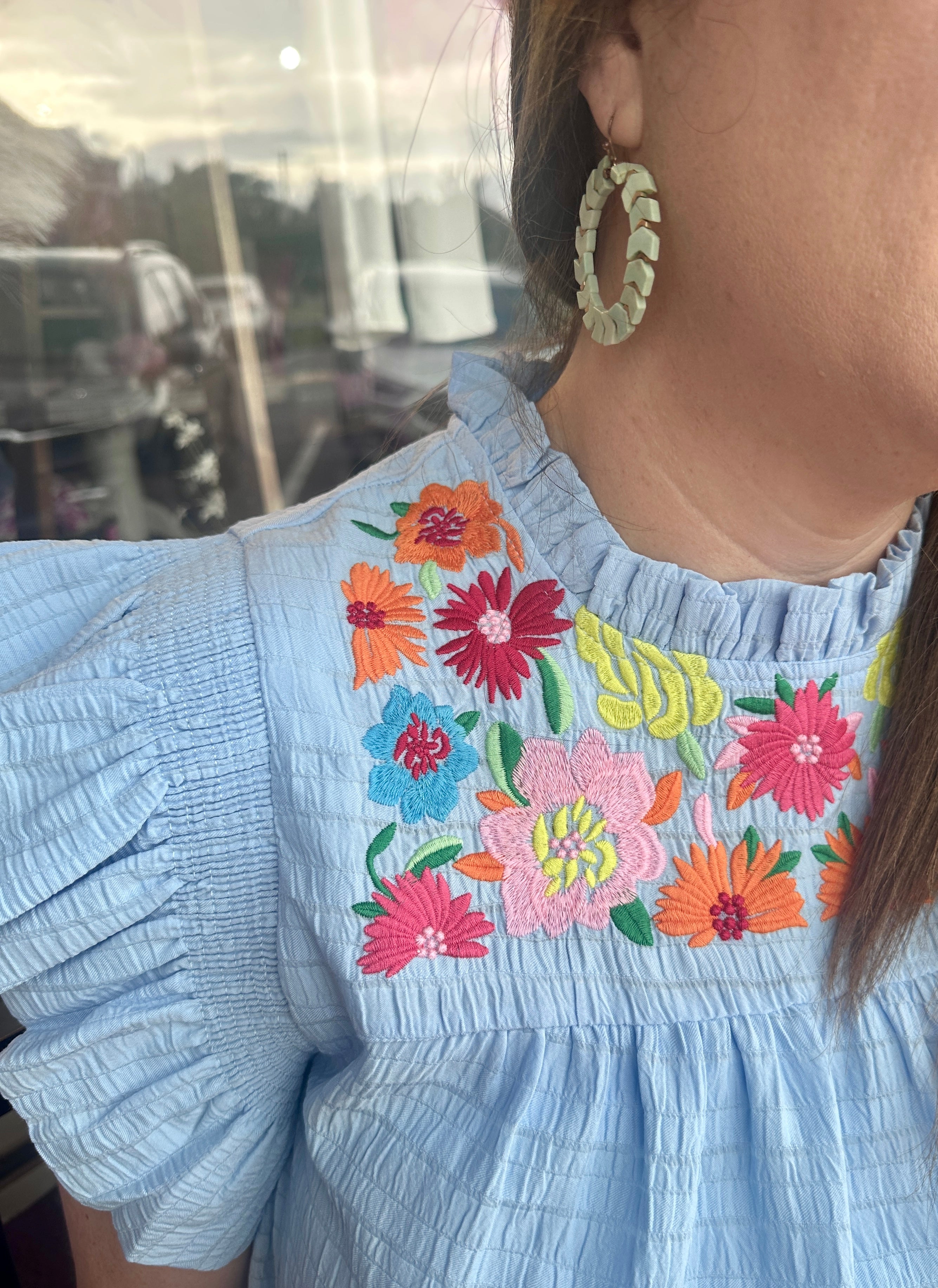 Textured Floral Dress