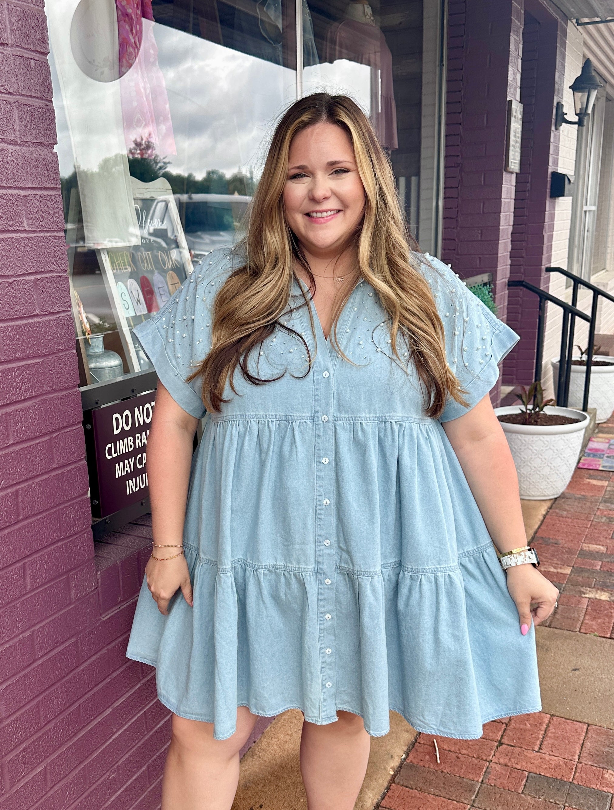 Denim & Pearl Dress