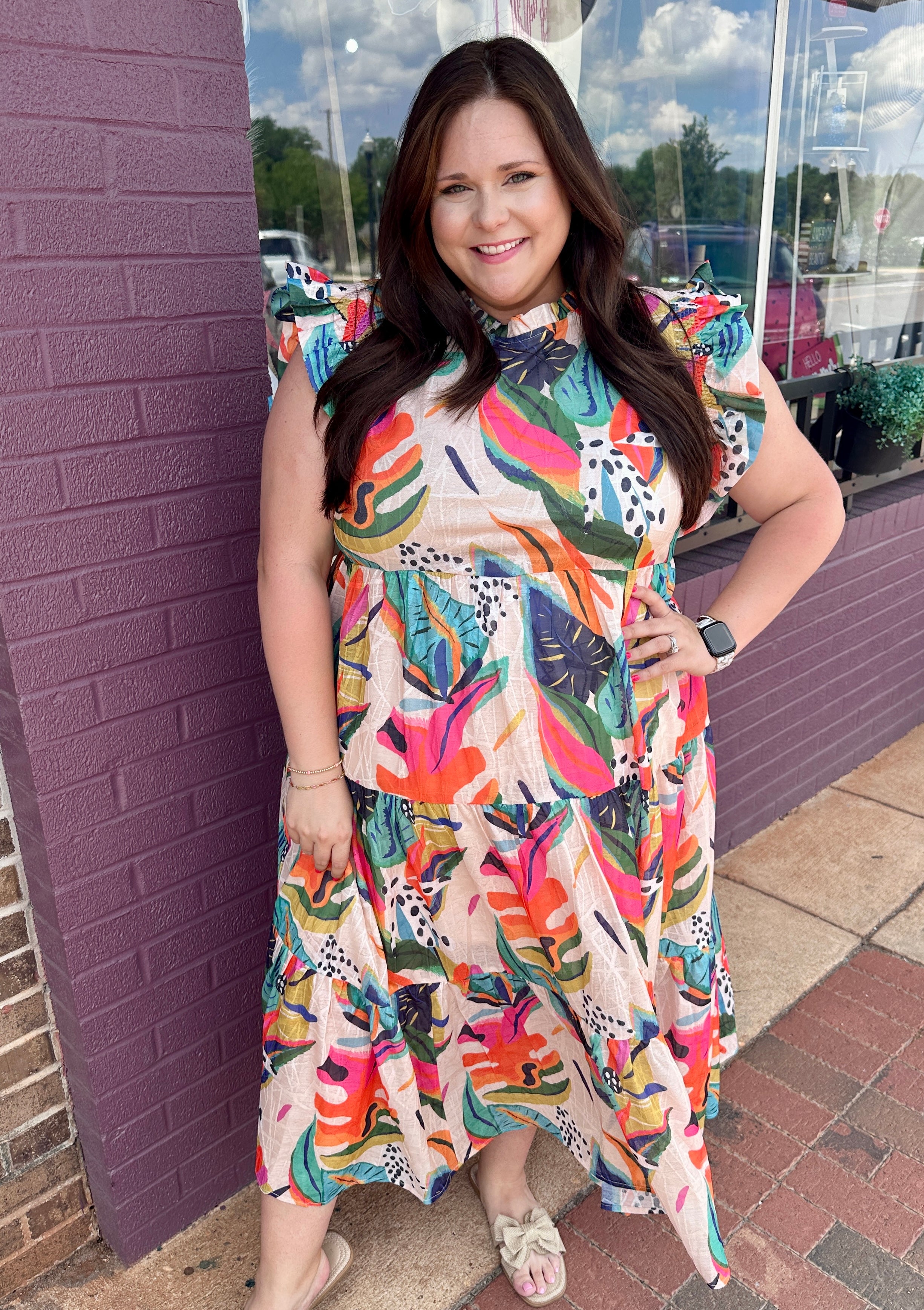 Tropical Midi Dress