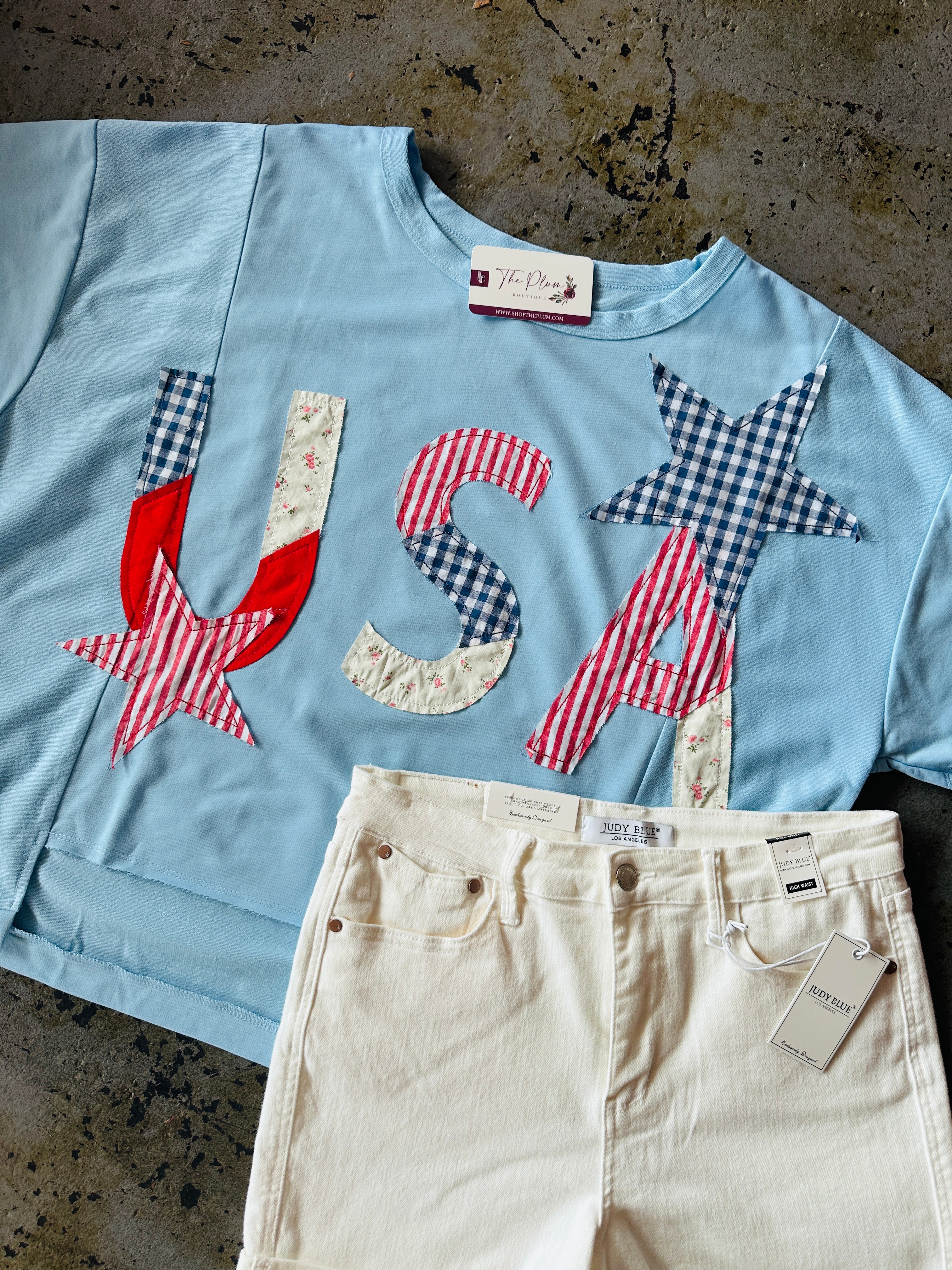 USA Patchwork Blouse