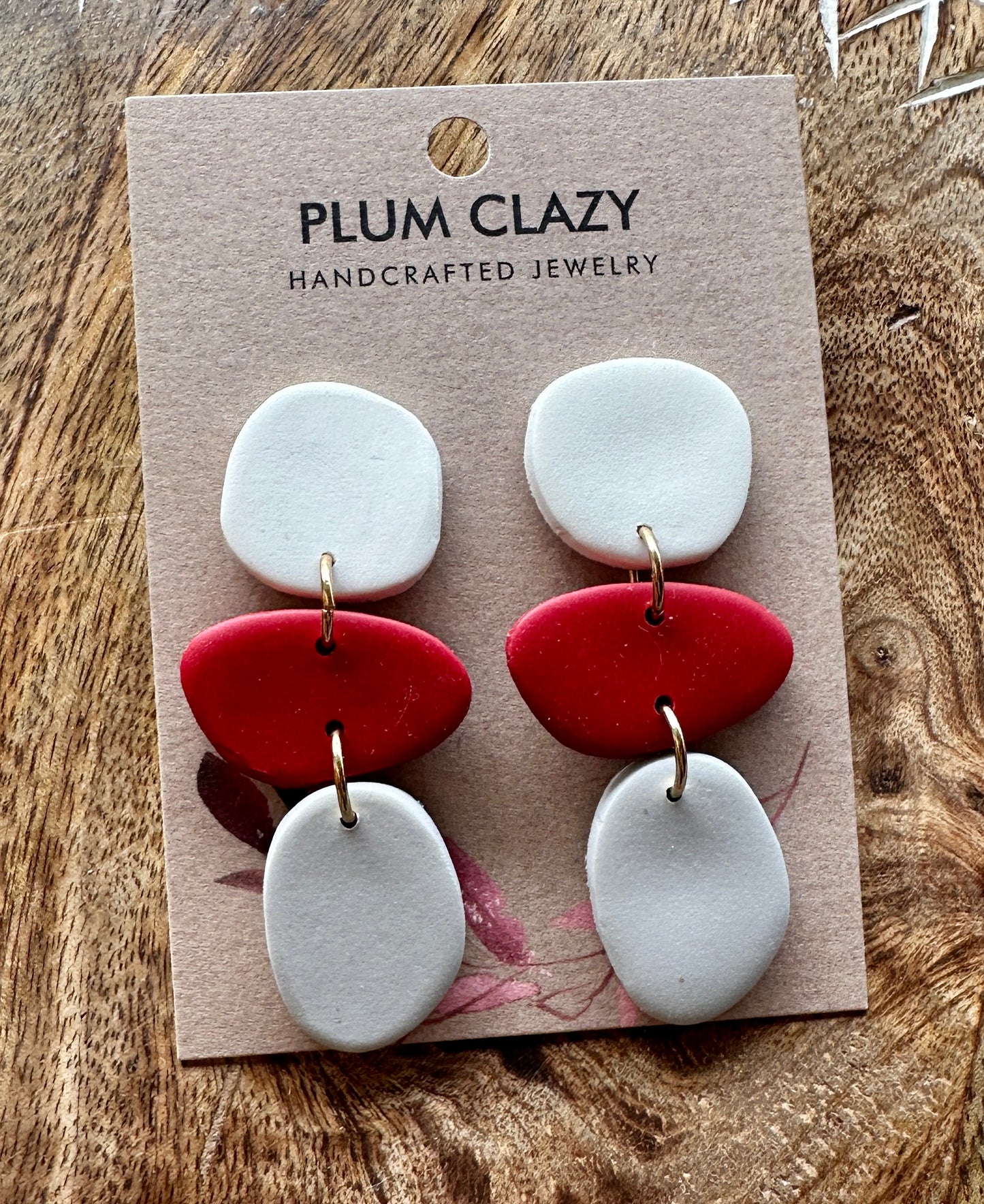 White, Red and Grey Dangle