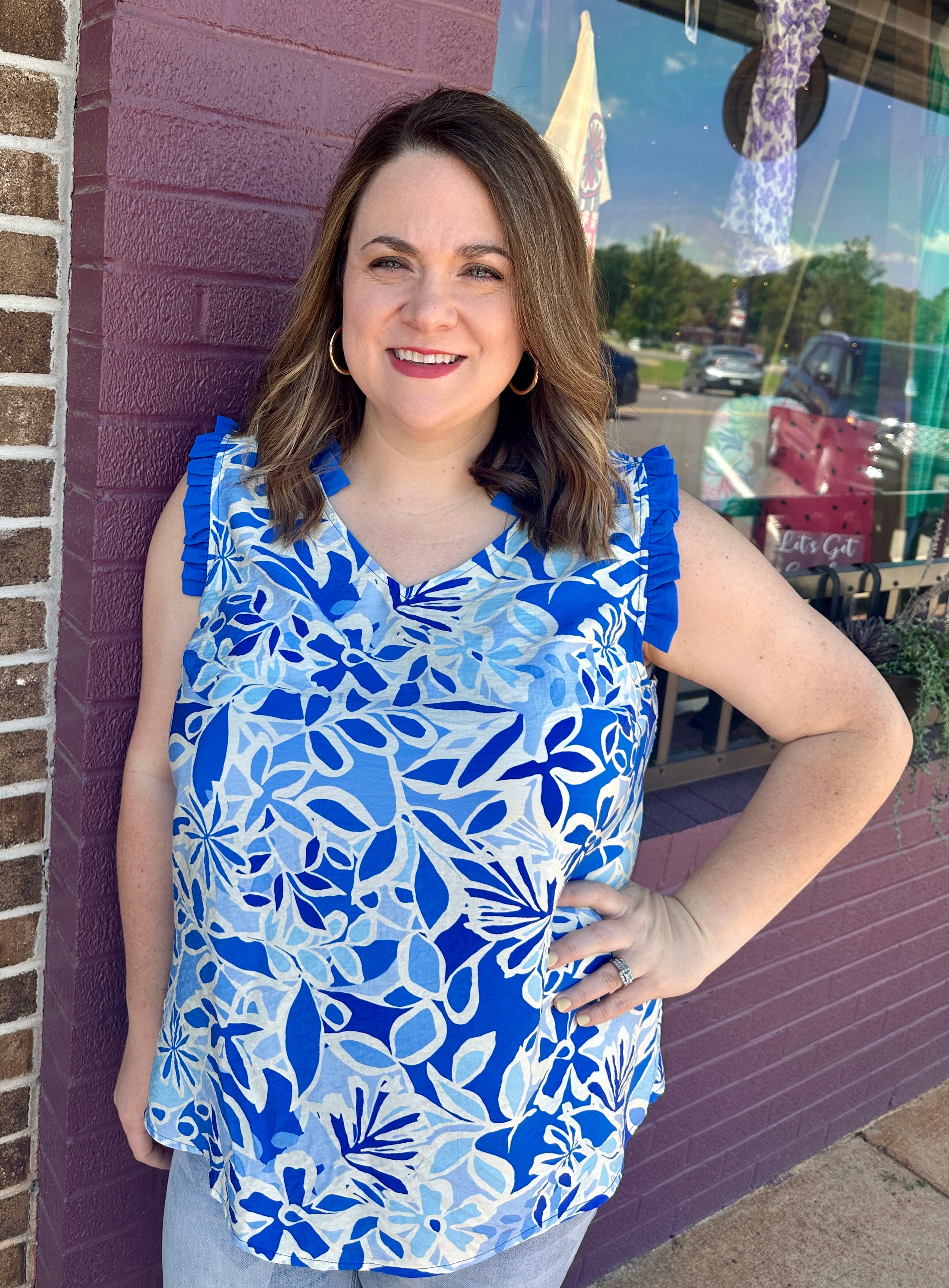 Blue Contrast Blouse