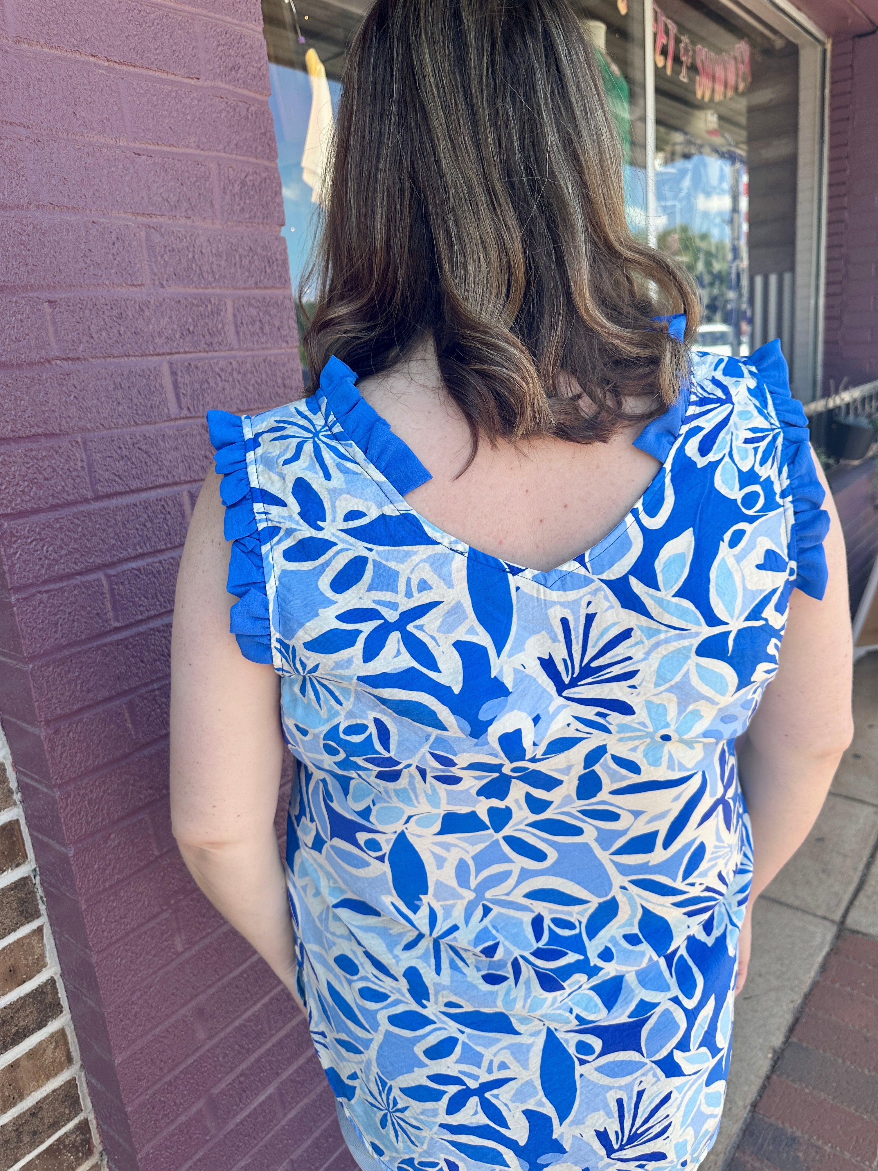 Blue Contrast Blouse