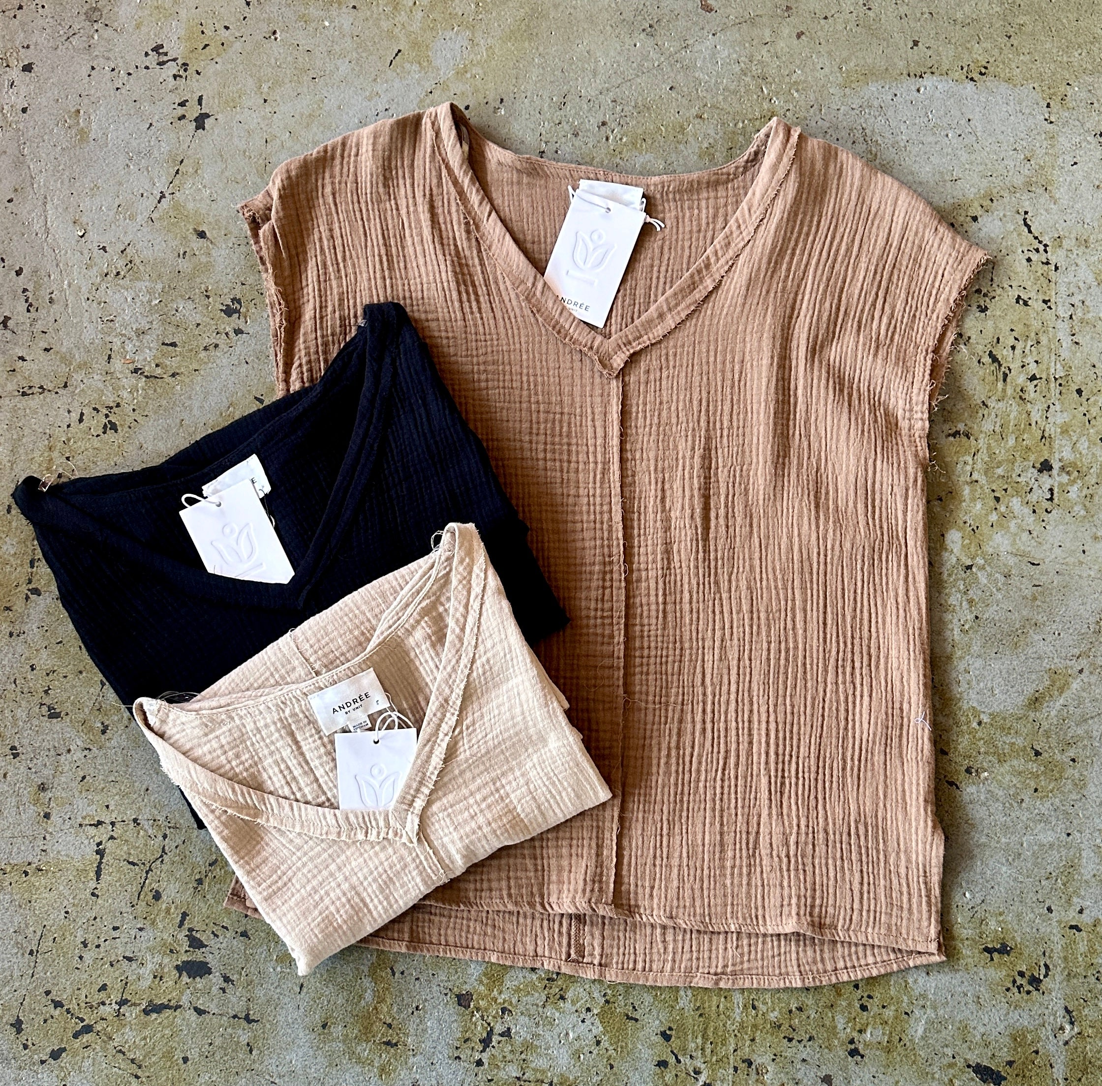 Gauze V-neck Blouse