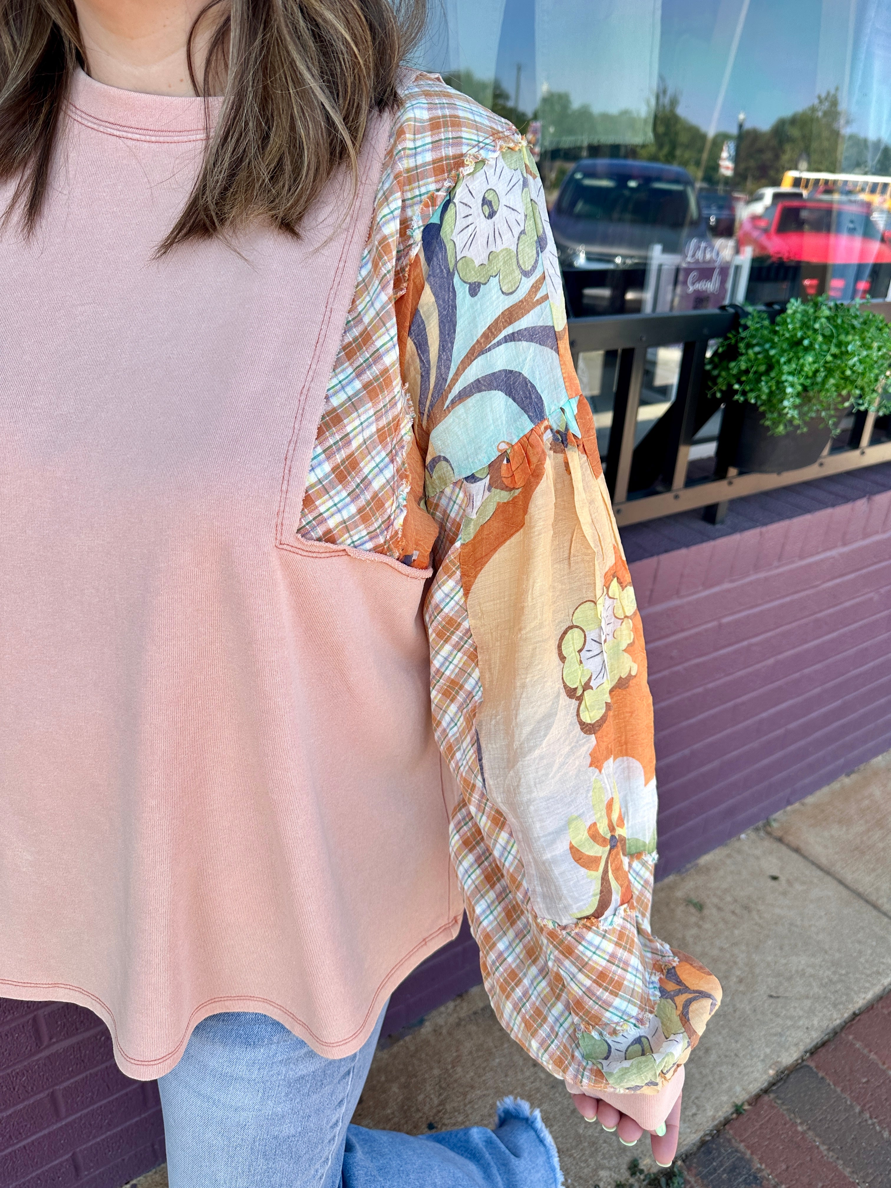 Mix Floral Sleeve Top