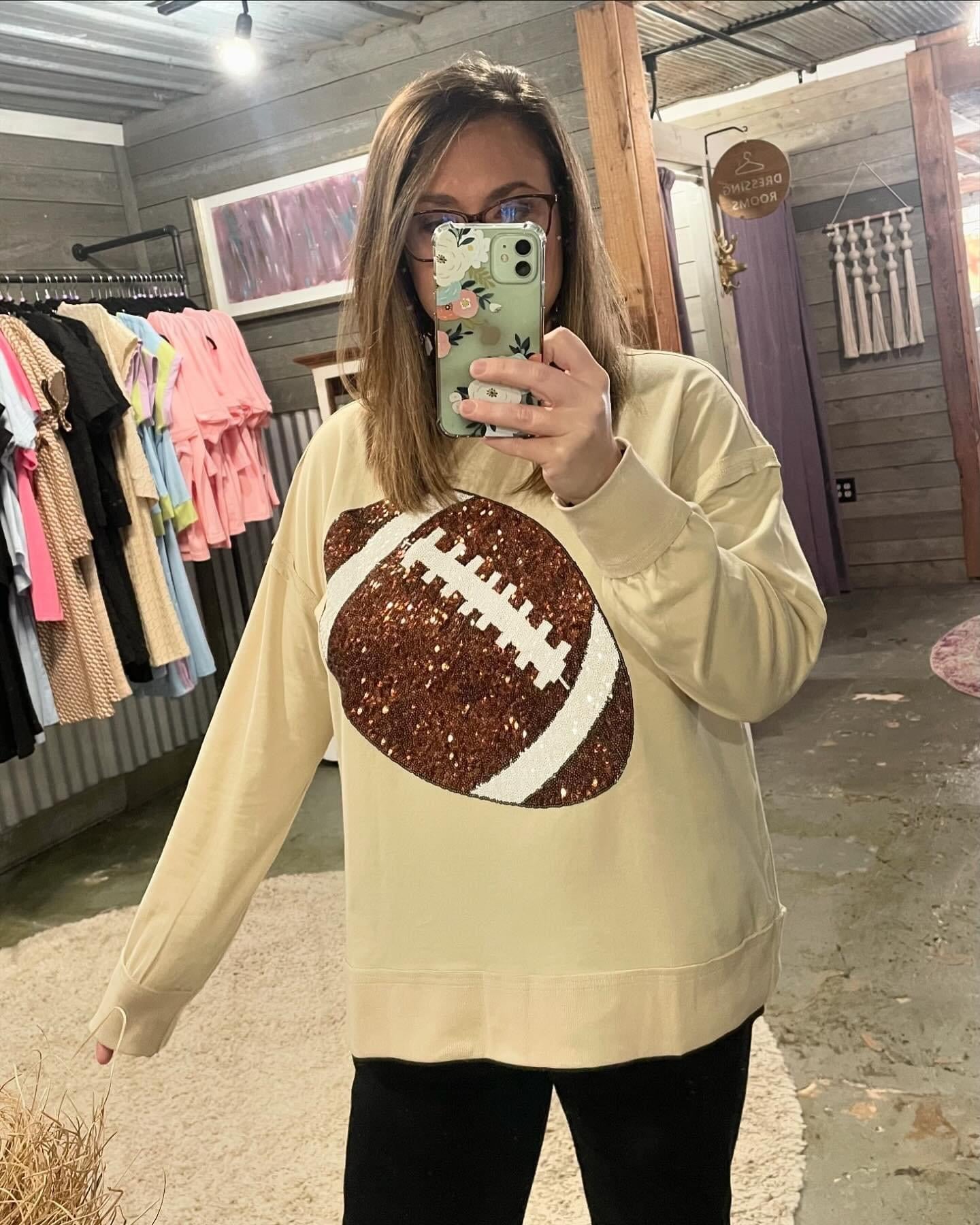Sequin Football Sweatshirt