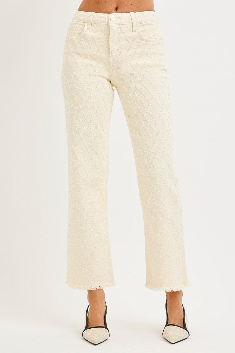 Risen Textured Jeans