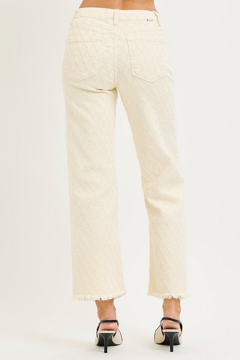 Risen Textured Jeans