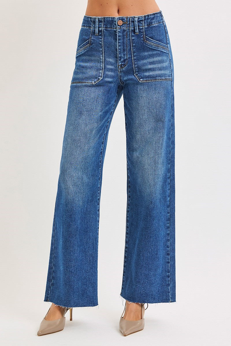 Risen Wide Leg Jeans