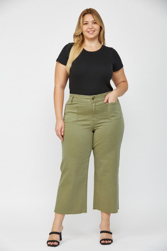 Mica Olive Cropped Jeans