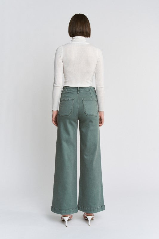 Green Wide Leg Jeans