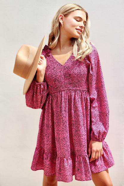 Dotted Smocked Dress