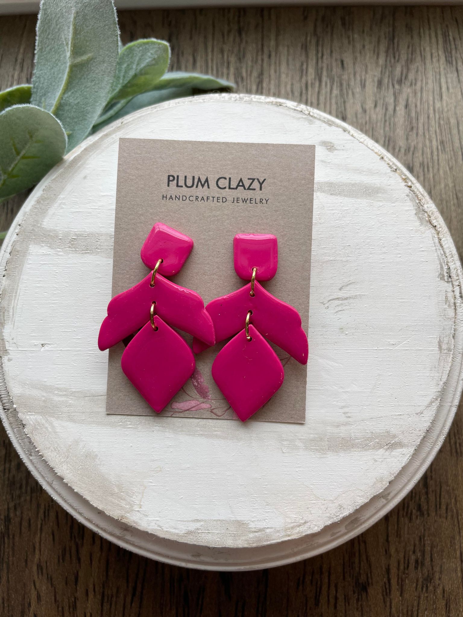 Hot pink earring