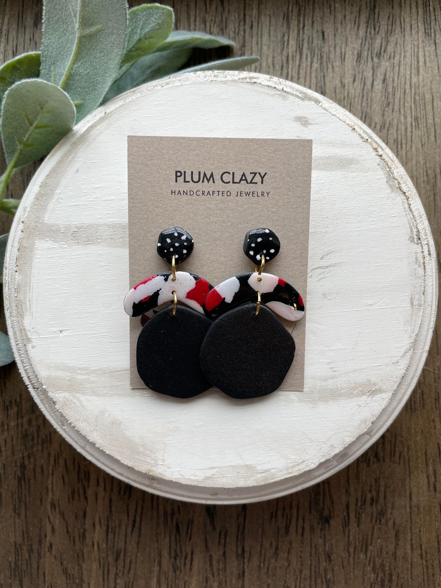 Black Clay Earrings