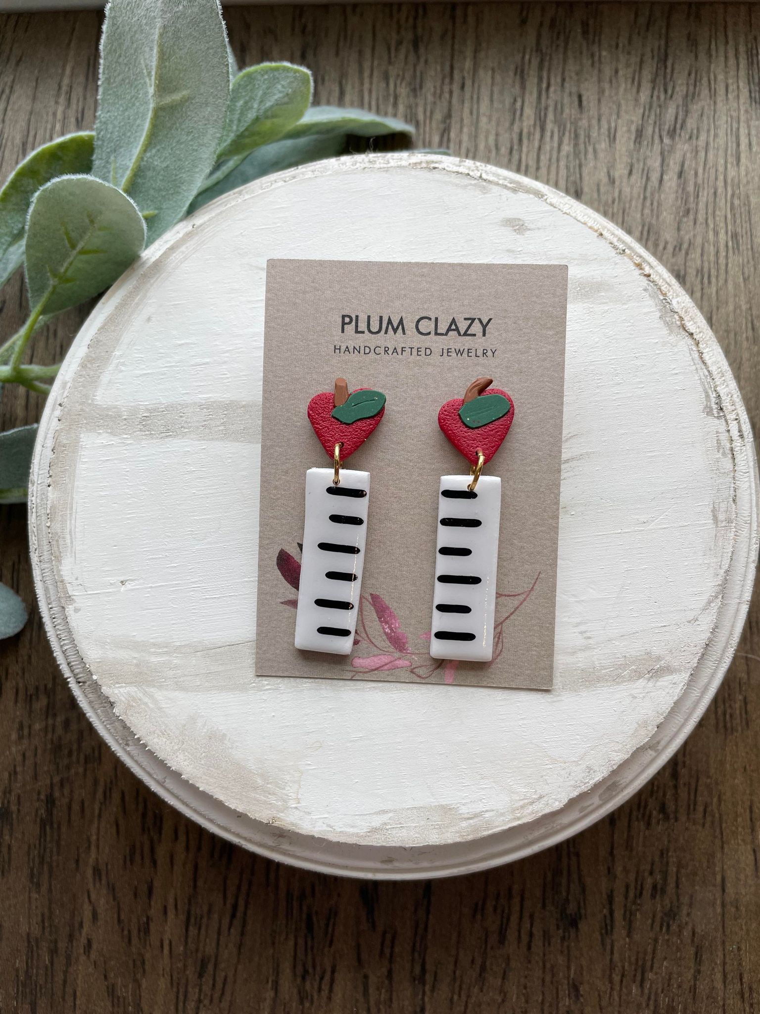 Ruler and Apple earrings