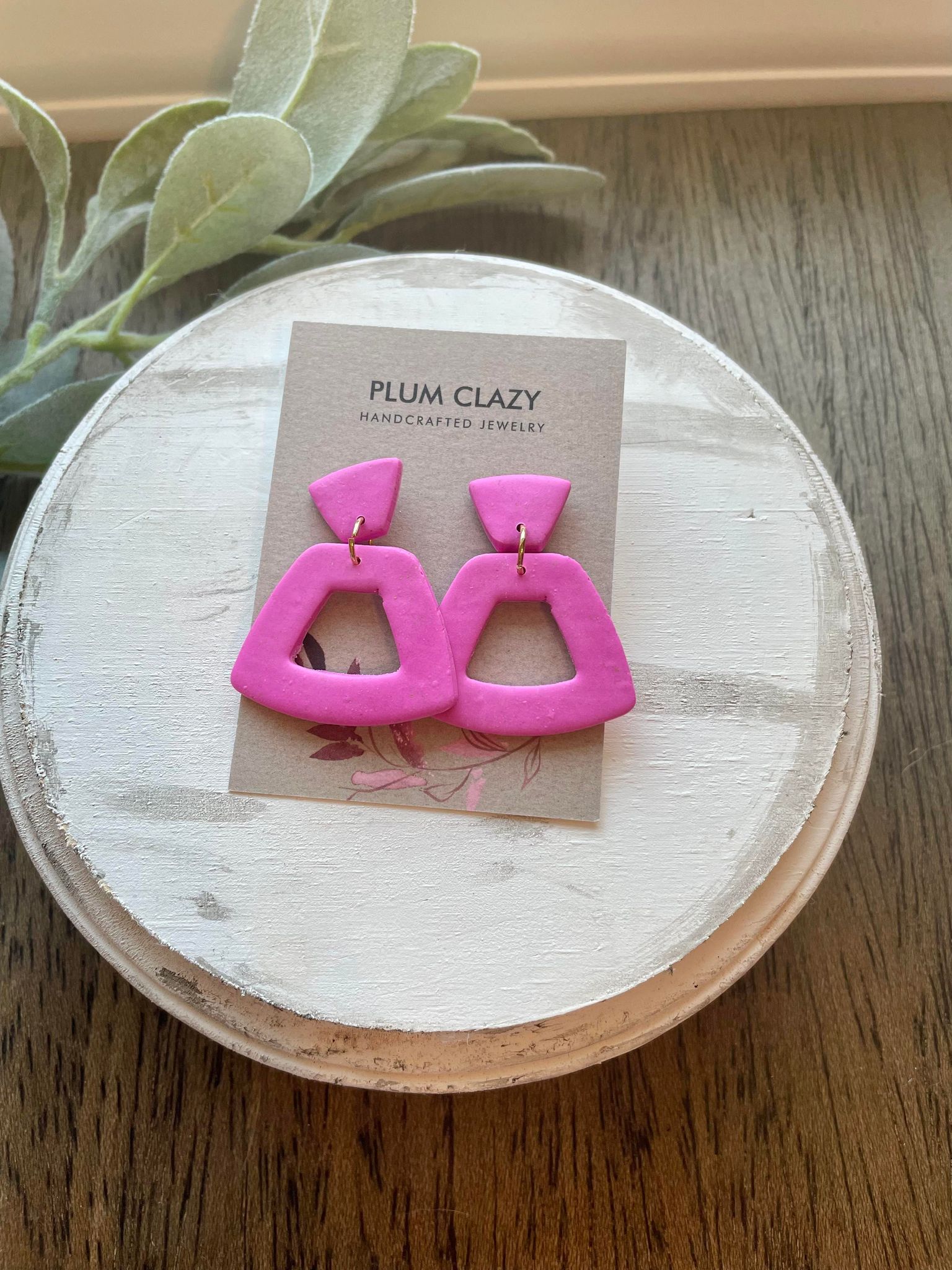 Pink Trapezoid Dangles