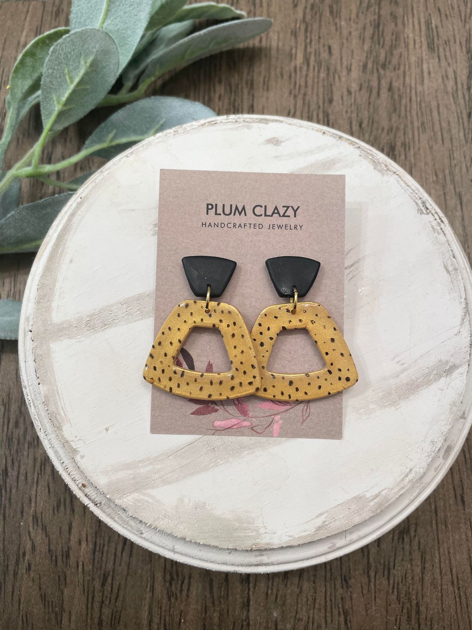 Black and Gold Dot Dangle
