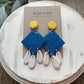 Statement Blue and Gold Dangle