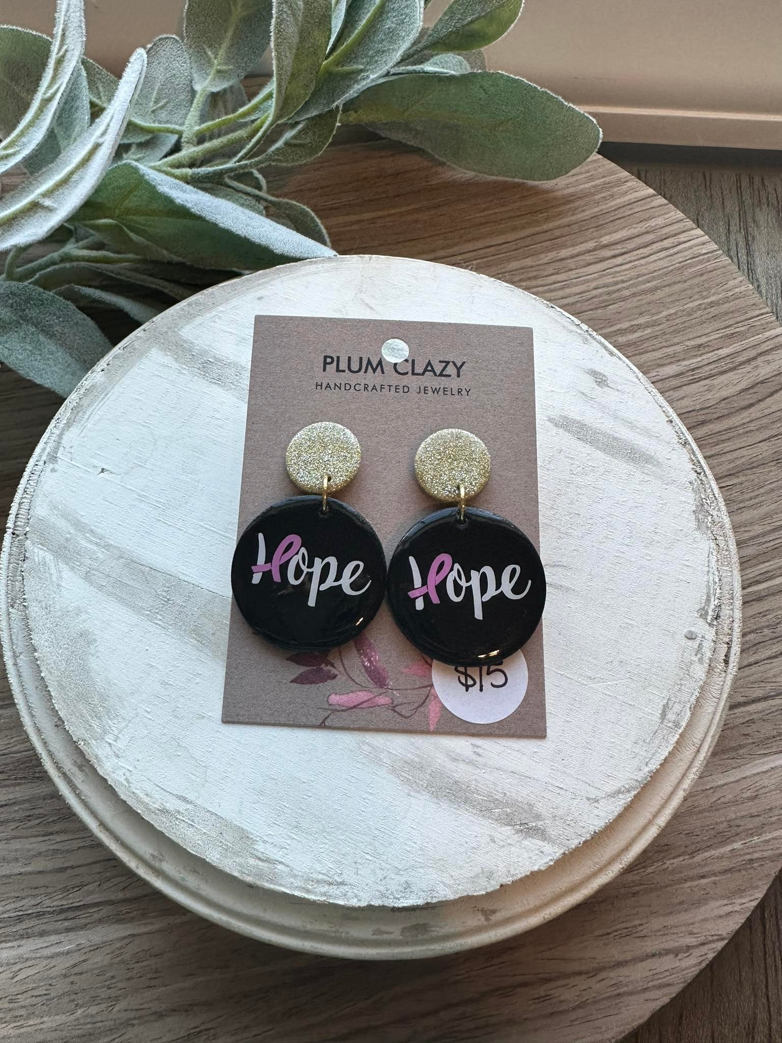 Hope Pink Ribbon Dangles