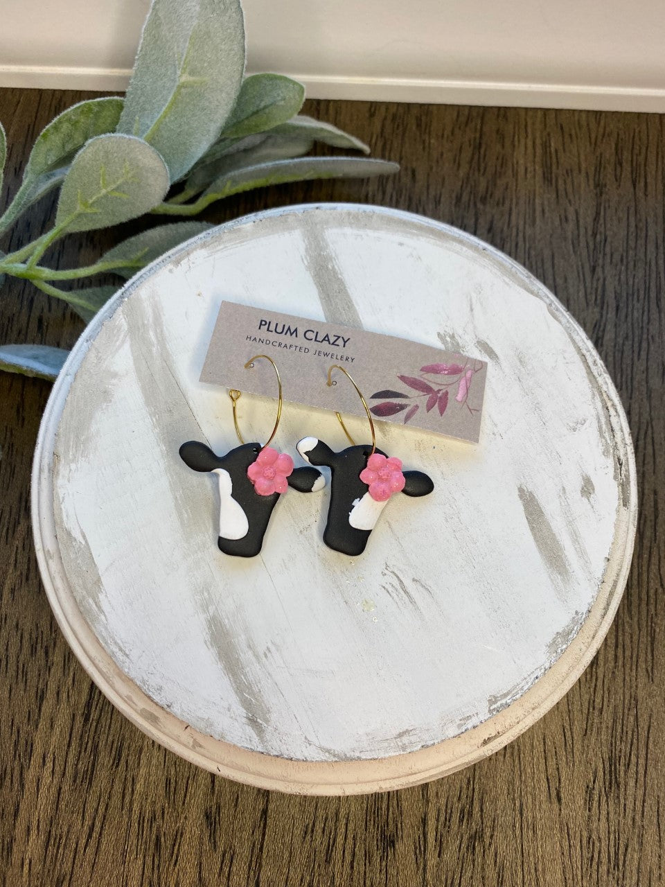 Cow hoop earrings